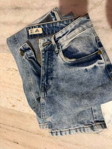 Stylish Acid Wash Denim Jeans