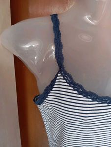 Striped Lace Trim Cami Tank Top