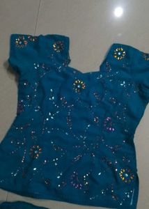 Sea Green Colour Skirt And Top Set