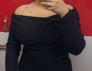 Off shoulder black sweater