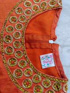 Orange Colour Silk Blouse
