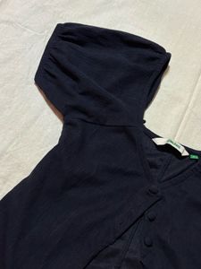 Navy Blue Puff Sleeve Top