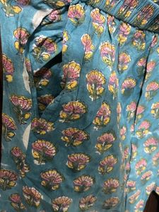 Beautiful Teal Floral Print Kurta