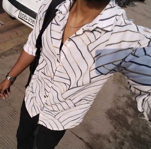 Striped Button-Down Shirt