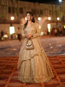 ✨️Ready To Wear Golden Crop Top Lehga✨️
