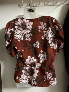 Floral Wrap V-Neck Peplum Top