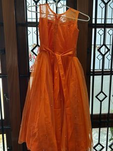 Beautiful Orange Embroidered frock
