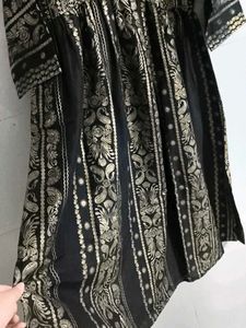 Black anarkali Kurta with Gold Paisley Print