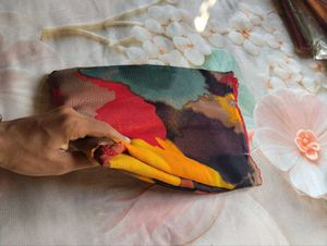 Vibrant Abstract Print Saree