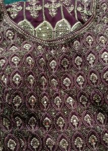 Elegant Purple 💜 Embroidered Gown Only 1time used