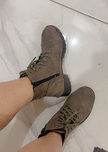 Women Army Green New Boots
