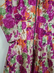 Magenta Ethnic Palazzo Pants and indo western slit