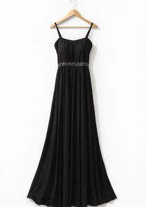 Elegant Black Embellished Maxi Dress