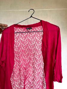 Stylish Magenta Lace Shrug