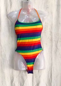13410. Rainbow Striped One-Piece Swimsuit