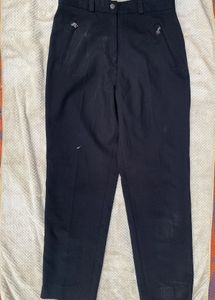 Black Trousers with Zipper Pockets