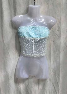 19279. Sheer Floral Lace Tube Top