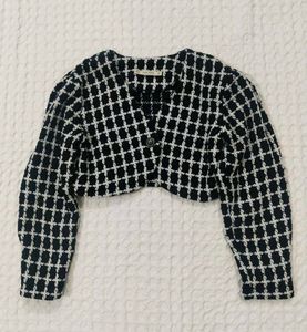 ZARA chic cropped checkered blazer/jacket