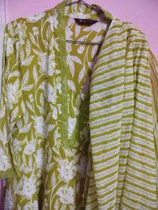 Green Floral Print Kurta Set (new)