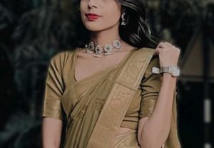 Olive Green Cotton Saree ✨️