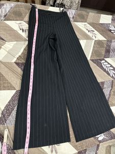 pair of  - Striped Wide Leg Pants