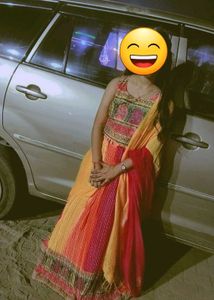 Vibrant Yellow &amp; Pink Lehenga Choli Set