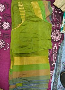 Green Silk Blend Blouse
