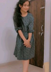 Stylish white polka dots black dress. Comfortable