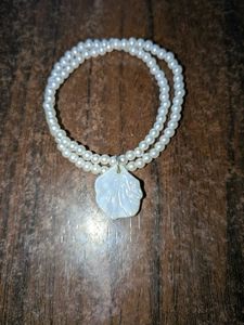 Pearl Bracelet with Petal Charm