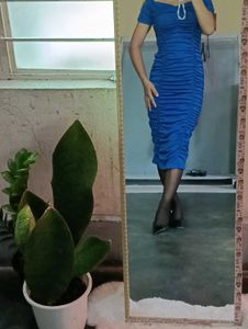 Stunning Ruched Royal Blue Dress