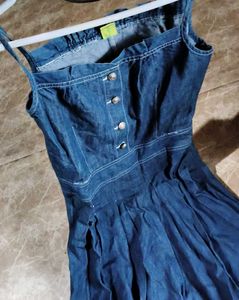 Blue Denim Fit &amp; Flare Dress