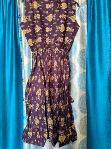 Designer Printed Purple western dress