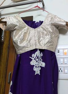Elegant Purple Embroidered Saree
