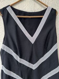 Elegant Black Chevron Dress