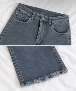 Grey Straight Leg Denim Jeans