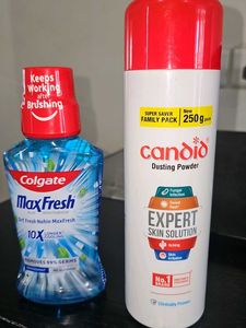 New Colgate Mouthwash & Candid Dusting P