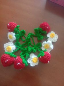 Handmade Crochet Strawberry keychain