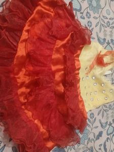 Sparkly Red &amp; Yellow Party Dress
