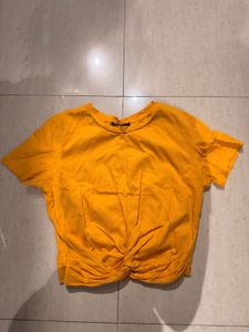 Yellow Twist-Front Top
