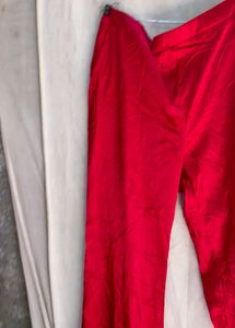 Elegant Red Wide Leg Trousers