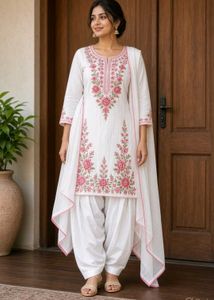 Floral Embroidered patiala suit set