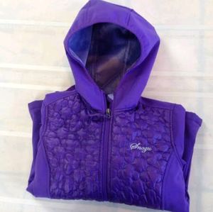 Purple Quilted Jacket With Hood