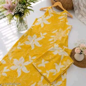Yellow Floral Print Kurta