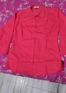 Chic Red Button-Up Shirt