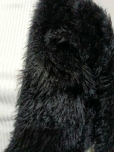 Chic Black Faux Fur Bolero Jacket