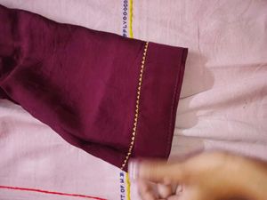 Elegant Maroon Kurta with Gold Embroidery