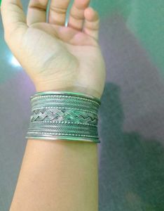 Intricate Silver Tone Cuff Bracelet