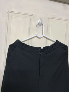 Black Cropped Wide Leg Pants