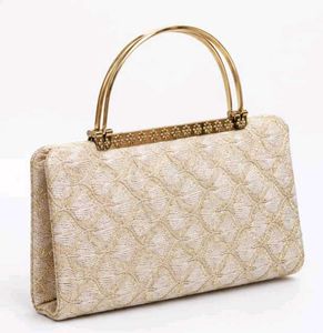 Elegant Clutch Handbag with Gold Handle