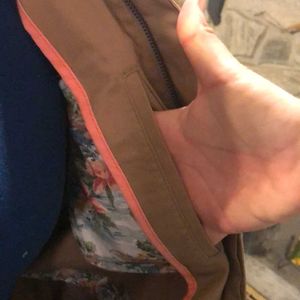 Zara Men's Unique Embroidered Brown Jacket